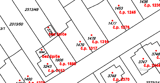 Dvůr Králové nad Labem 1317 na parcele st. 1479 v KÚ Dvůr Králové nad Labem, Katastrální mapa