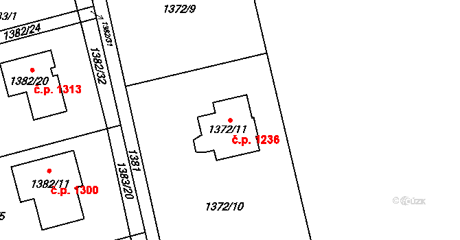 Kylešovice 1236, Opava na parcele st. 1372/11 v KÚ Kylešovice, Katastrální mapa