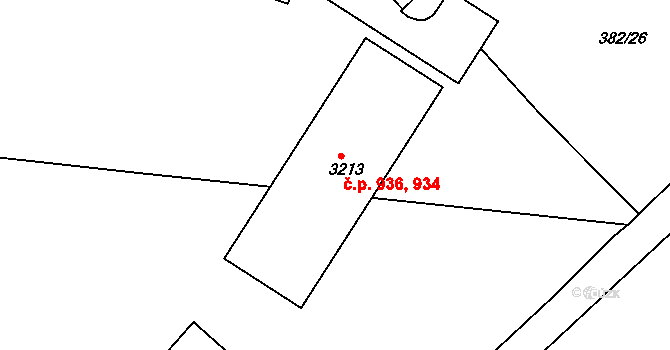 Stará Role 934,936, Karlovy Vary na parcele st. 3213 v KÚ Stará Role, Katastrální mapa