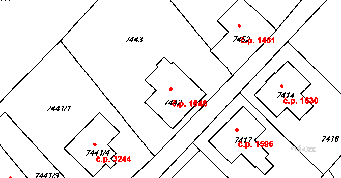Varnsdorf 1646 na parcele st. 7442 v KÚ Varnsdorf, Katastrální mapa