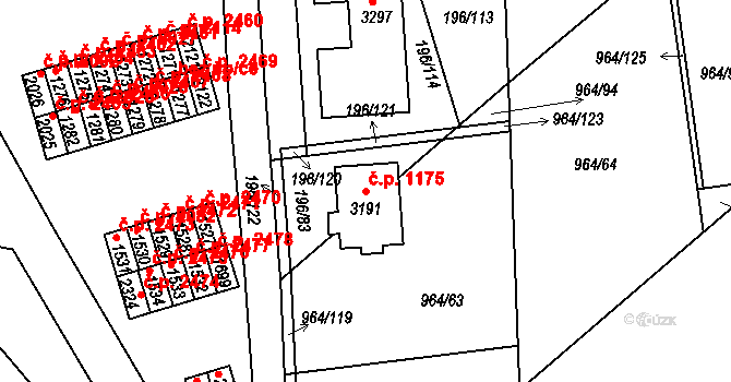 Sezimovo Ústí 1175 na parcele st. 3191 v KÚ Sezimovo Ústí, Katastrální mapa