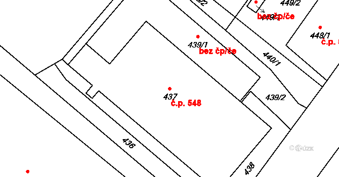 Horní Benešov 548 na parcele st. 437 v KÚ Horní Benešov, Katastrální mapa