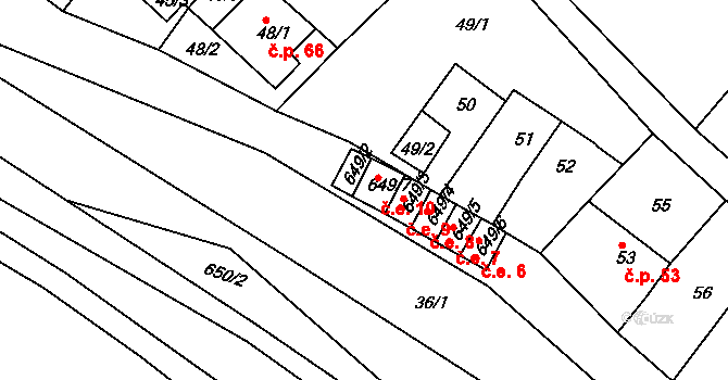Opatovice 10, Vyškov na parcele st. 649/7 v KÚ Opatovice u Vyškova, Katastrální mapa