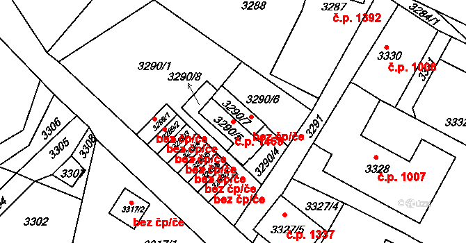 Smržovka 1468 na parcele st. 3290/5 v KÚ Smržovka, Katastrální mapa