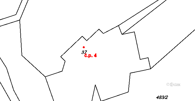 Plachova Lhota 4, Smilkov na parcele st. 37 v KÚ Kouty u Smilkova, Katastrální mapa