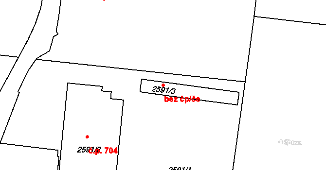 Střelice 39833101 na parcele st. 2591/3 v KÚ Střelice u Brna, Katastrální mapa