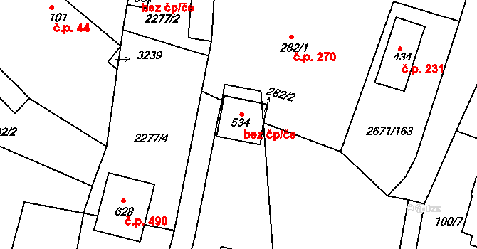 Černilov 40248101 na parcele st. 534 v KÚ Černilov, Katastrální mapa