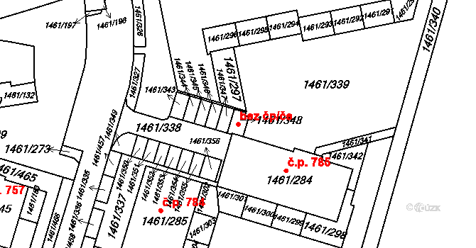 Brno 42071101 na parcele st. 1461/348 v KÚ Žebětín, Katastrální mapa