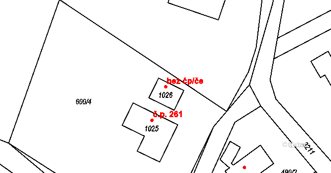 Horní Jiřetín 43205101 na parcele st. 1026 v KÚ Horní Jiřetín, Katastrální mapa