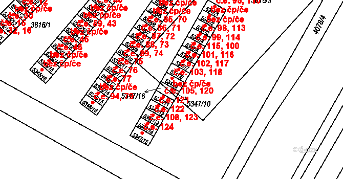 Zlín 43312101 na parcele st. 5347/10 v KÚ Zlín, Katastrální mapa