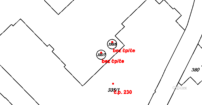 Prosenice 44930101 na parcele st. 335/7 v KÚ Proseničky, Katastrální mapa