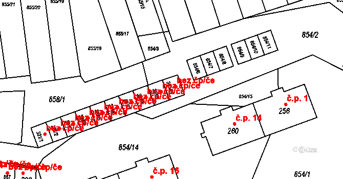 Mladkov 45482101 na parcele st. 321/9 v KÚ Mladkov, Katastrální mapa