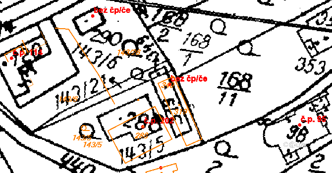 Kosoř 45728101 na parcele st. 319 v KÚ Kosoř, Katastrální mapa