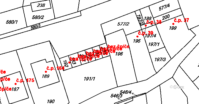 Bystrovany 47293101 na parcele st. 194 v KÚ Bystrovany, Katastrální mapa