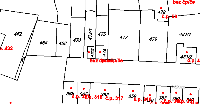 Bochoř 47817101 na parcele st. 474 v KÚ Bochoř, Katastrální mapa