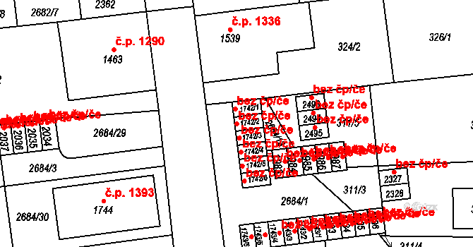 Choceň 48097101 na parcele st. 1742/2 v KÚ Choceň, Katastrální mapa