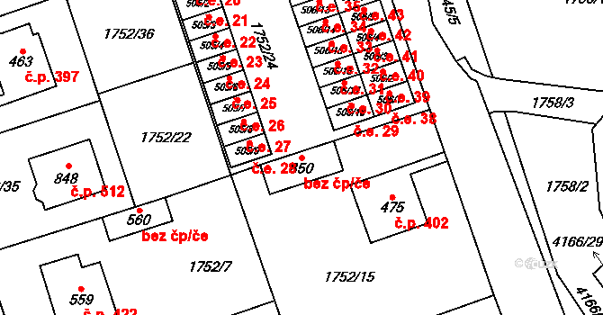 Libouchec 49032101 na parcele st. 850 v KÚ Libouchec, Katastrální mapa