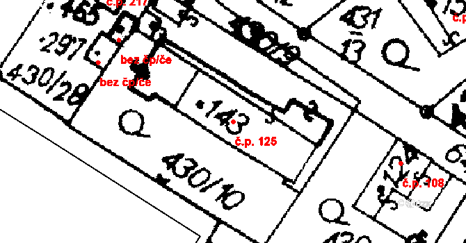 Nasavrky 125 na parcele st. 143 v KÚ Nasavrky, Katastrální mapa