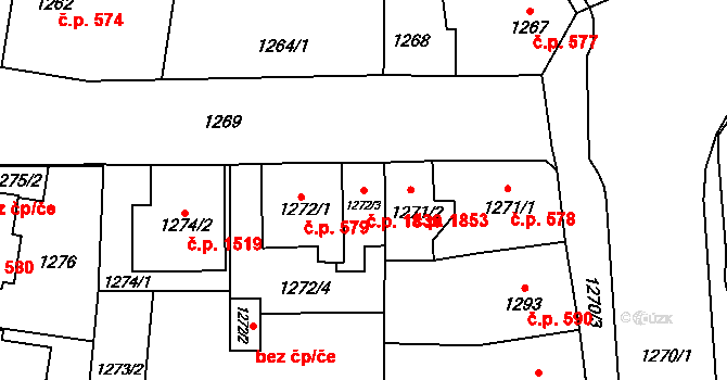Český Těšín 1830 na parcele st. 1272/3 v KÚ Český Těšín, Katastrální mapa