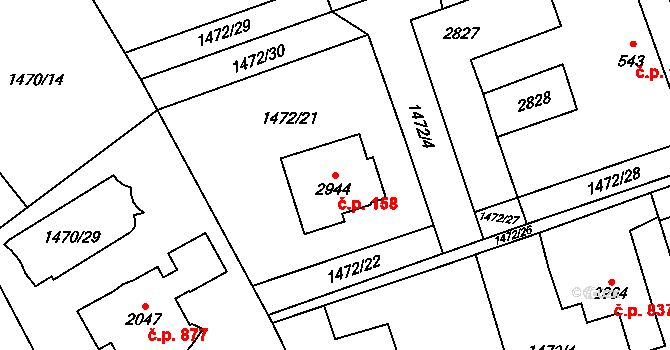 Beroun-Město 158, Beroun na parcele st. 2944 v KÚ Beroun, Katastrální mapa