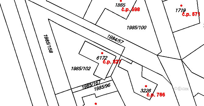 Beroun-Závodí 827, Beroun na parcele st. 6172 v KÚ Beroun, Katastrální mapa