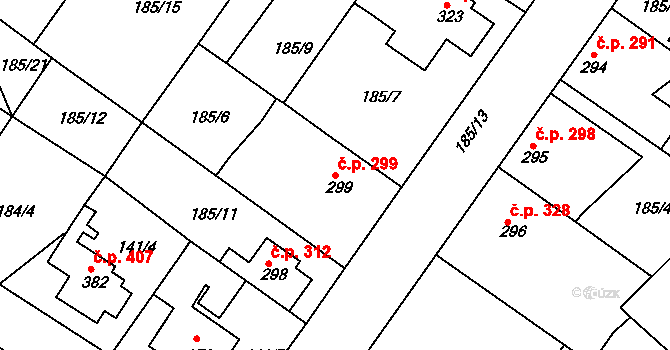 Neratovice 299 na parcele st. 299 v KÚ Neratovice, Katastrální mapa