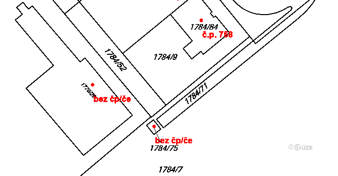 Lednice 94071101 na parcele st. 1784/140 v KÚ Lednice na Moravě, Katastrální mapa