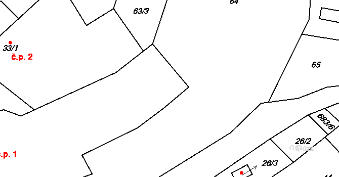 Petrovice u Uhelné Příbramě 1, Uhelná Příbram na parcele st. 32 v KÚ Petrovice u Uhelné Příbramě, Katastrální mapa
