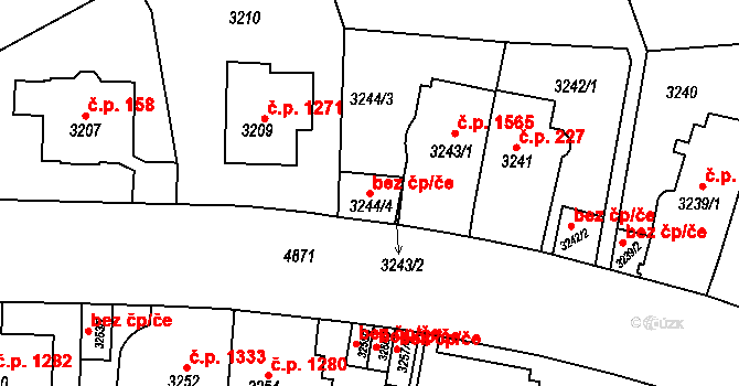 Praha 1 121022102 na parcele st. 3244/4 v KÚ Smíchov, Katastrální mapa