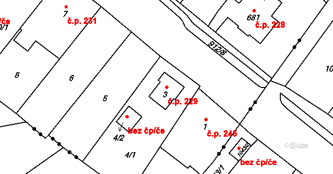 Janovice 229, Rýmařov na parcele st. 3 v KÚ Janušov, Katastrální mapa