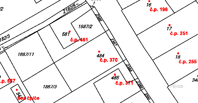 Solnice 370 na parcele st. 484 v KÚ Solnice, Katastrální mapa