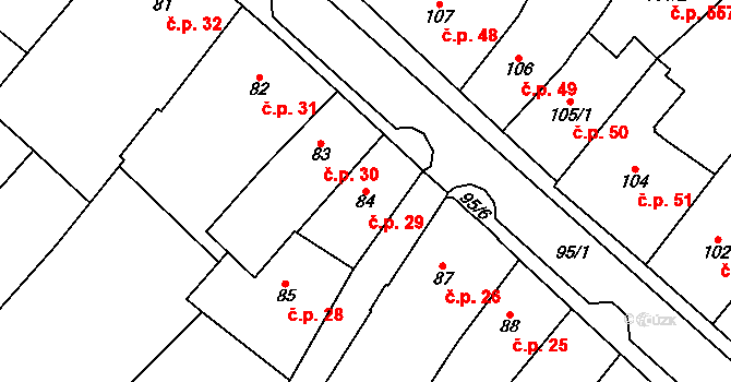 Chomutov 29 na parcele st. 84 v KÚ Chomutov I, Katastrální mapa