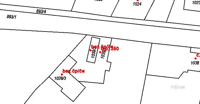 Kluč 350, Habartov na parcele st. 1039/1 v KÚ Habartov, Katastrální mapa