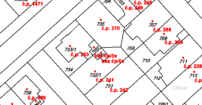 Plzeň 41770102 na parcele st. 732/2 v KÚ Doubravka, Katastrální mapa