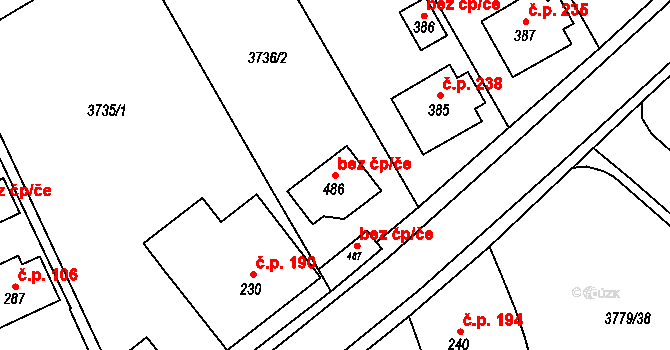Besednice 41932102 na parcele st. 486 v KÚ Besednice, Katastrální mapa