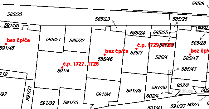 Praha 42047102 na parcele st. 585/46 v KÚ Krč, Katastrální mapa