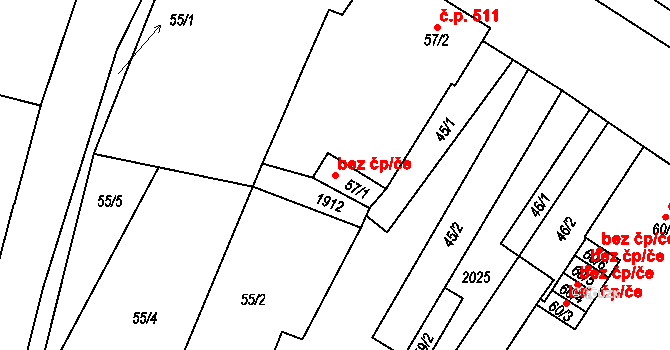 Přibyslav 42163102 na parcele st. 57/1 v KÚ Přibyslav, Katastrální mapa