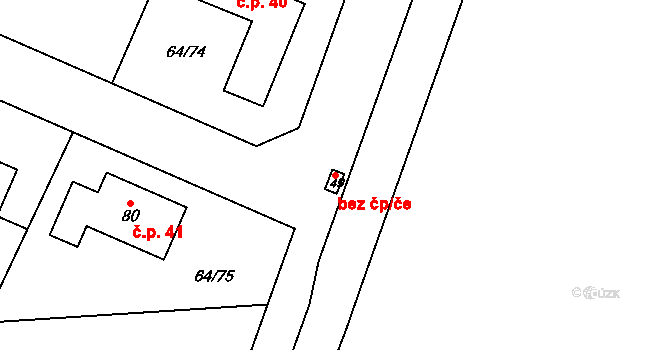 Srch 43471102 na parcele st. 49 v KÚ Pohránov, Katastrální mapa