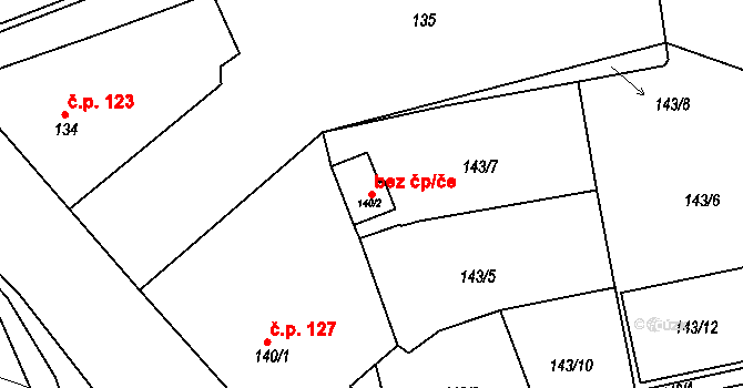 Jenišov 45803102 na parcele st. 140/2 v KÚ Jenišov, Katastrální mapa