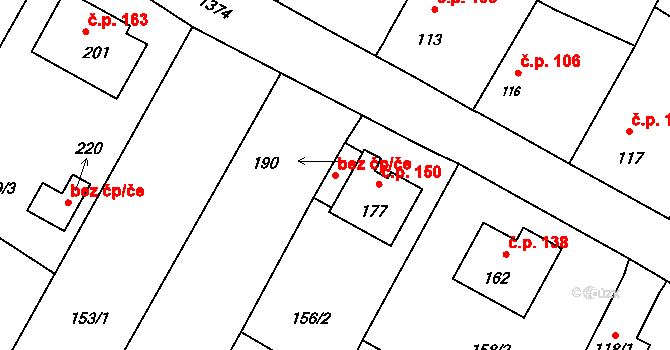 Přeštice 47400102 na parcele st. 190 v KÚ Skočice u Přeštic, Katastrální mapa