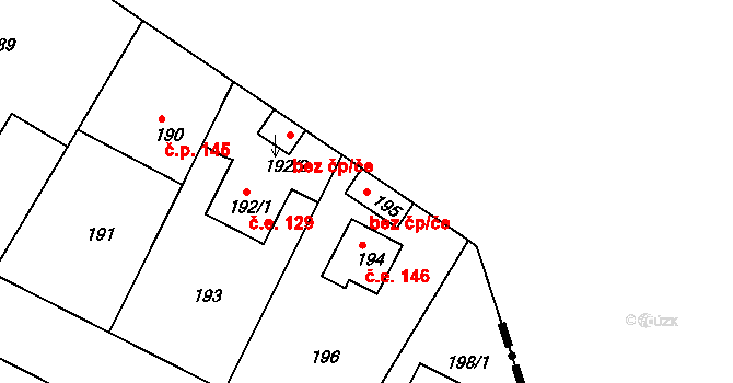 Nový Vestec 48476102 na parcele st. 195 v KÚ Nový Vestec, Katastrální mapa