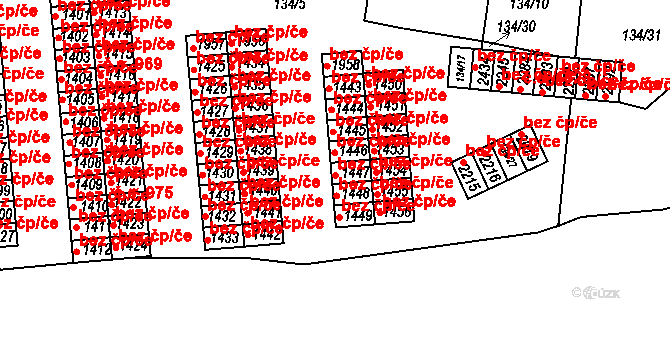 Příbram 49477102 na parcele st. 1447 v KÚ Březové Hory, Katastrální mapa