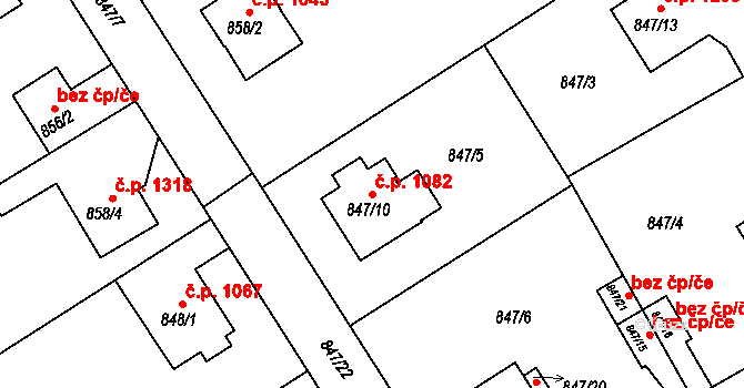 Rychnov nad Kněžnou 1082 na parcele st. 847/10 v KÚ Rychnov nad Kněžnou, Katastrální mapa