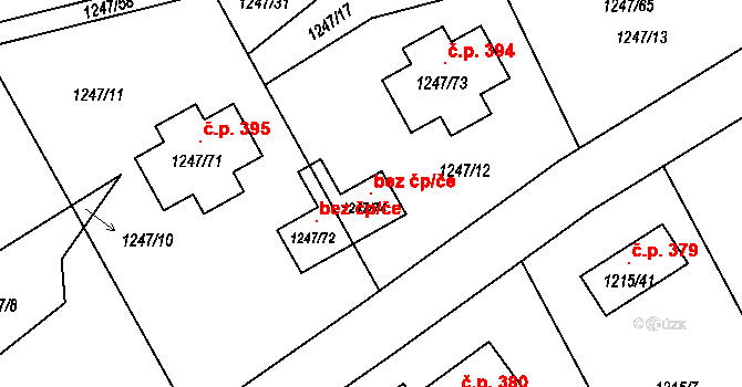 Lety 106306103 na parcele st. 1247/74 v KÚ Lety u Dobřichovic, Katastrální mapa