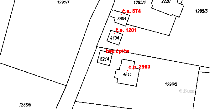 Aš 106891103 na parcele st. 5214 v KÚ Aš, Katastrální mapa