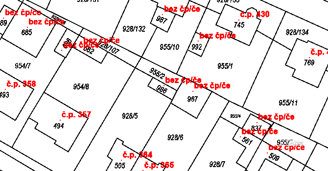 Jevišovice 120255103 na parcele st. 986 v KÚ Jevišovice, Katastrální mapa