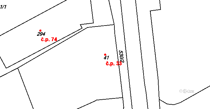 Dolní Staré Město 33, Trutnov na parcele st. 41 v KÚ Dolní Staré Město, Katastrální mapa