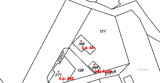 Janovice nad Úhlavou 45 na parcele st. 788 v KÚ Janovice nad Úhlavou, Katastrální mapa