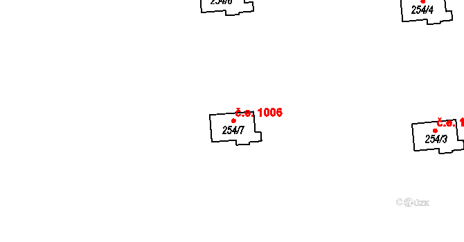 Olšina 1006, Polná na Šumavě na parcele st. 254/7 v KÚ Polná na Šumavě, Katastrální mapa