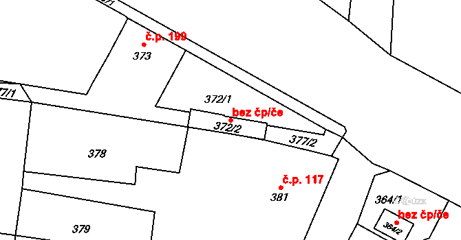 Opava 38087103 na parcele st. 372/2 v KÚ Komárov u Opavy, Katastrální mapa